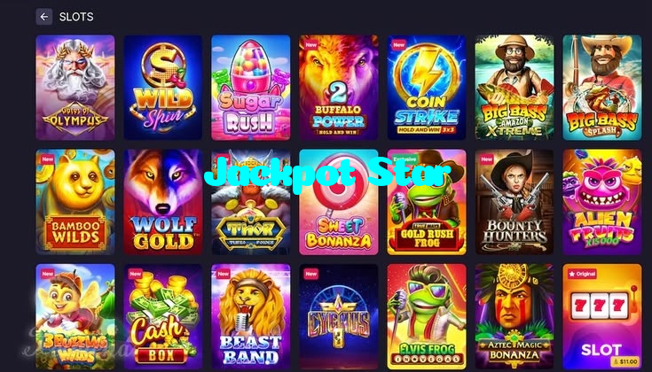 Jackpot Star casino presented on mobile device in Pakistan with slots and live games